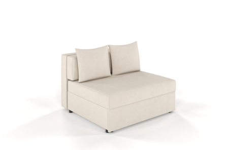 Beżowa rozkładana sofa Dancan OLGA z funkcją spania i pojemnikiem na pościel / szerokość 116 cm