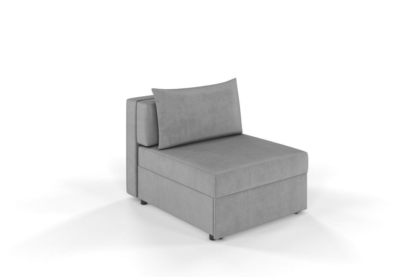 Jasno-szara rozkładana sofa Dancan OLGA z funkcją spania i pojemnikiem na pościel / szerokość 86 cm