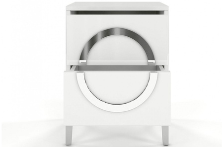 Biała nowoczesna szafka nocna Dancan EVA połysk / szer. 40 cm