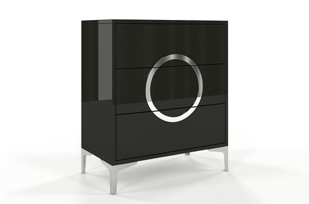 Czarna nowoczesna komoda Dancan BRITT połysk / szer. 70 cm