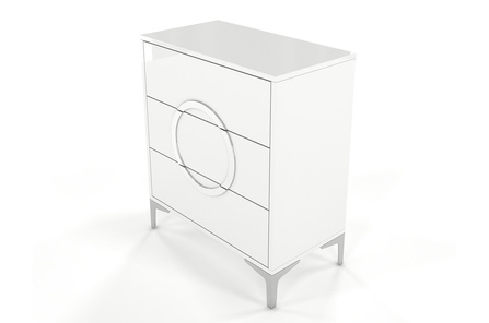 Biała nowoczesna komoda Dancan BRITT połysk / szer. 70 cm