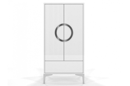 Biała wysoka nowoczesna komoda Dancan EVA połysk / szer. 60 cm