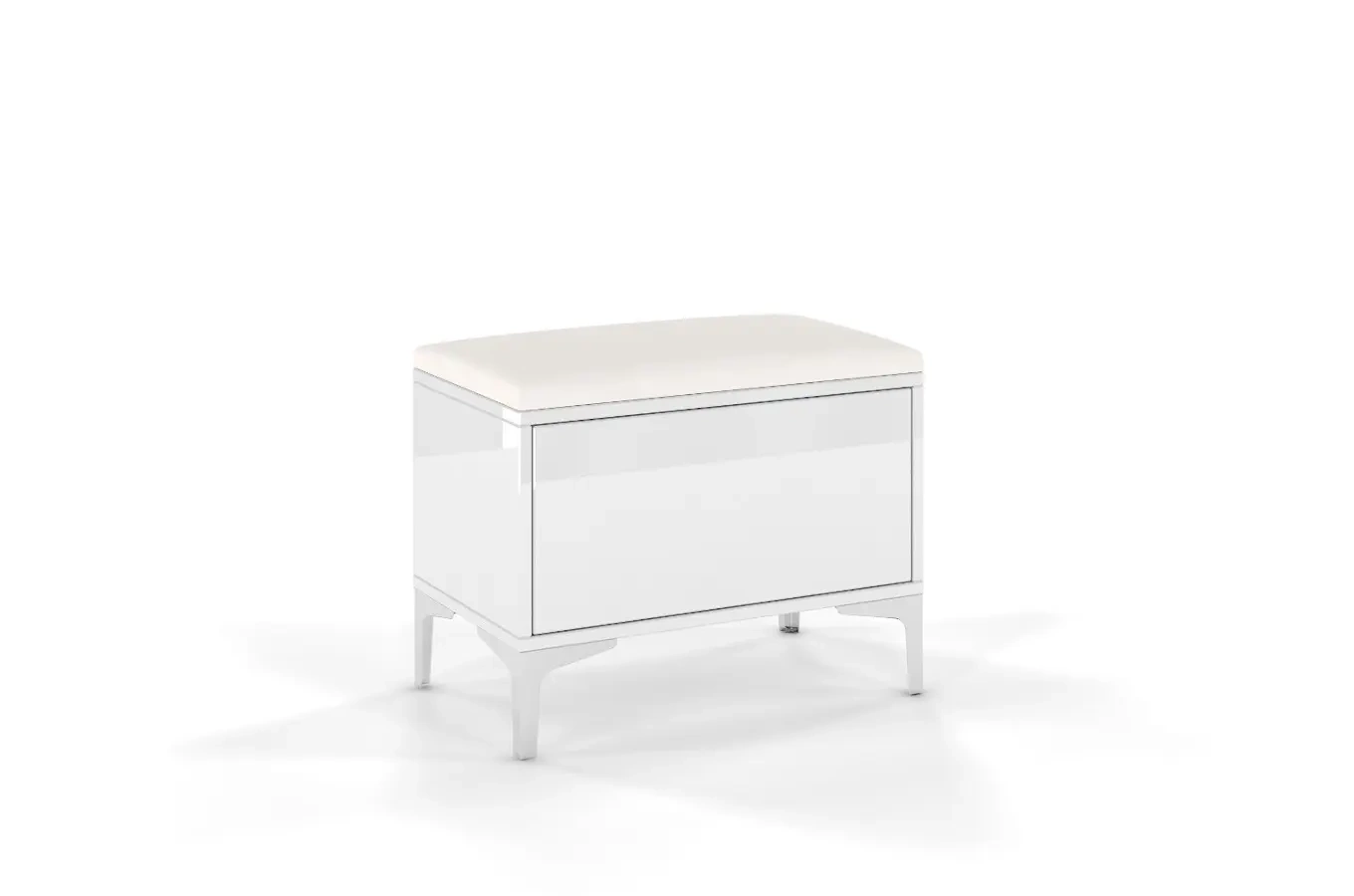 Elegancki, biały zestaw mebli do przedpokoju Dancan EVELINE / wysoki połysk