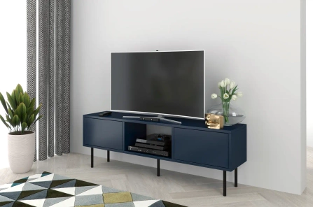 Granatowa nowoczesna komoda RTV Dancan MIRKA / szer. 130 cm