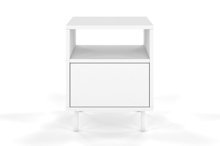 Biała nowoczesna szafka nocna Dancan MIRKA / szer. 40 cm