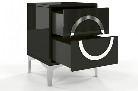 Czarna nowoczesna szafka nocna Dancan EVA połysk / szer. 40 cm