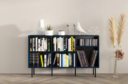 Otwarta komoda / regał w granatowym kolorze Dancan MIRKA / szer. 130 cm