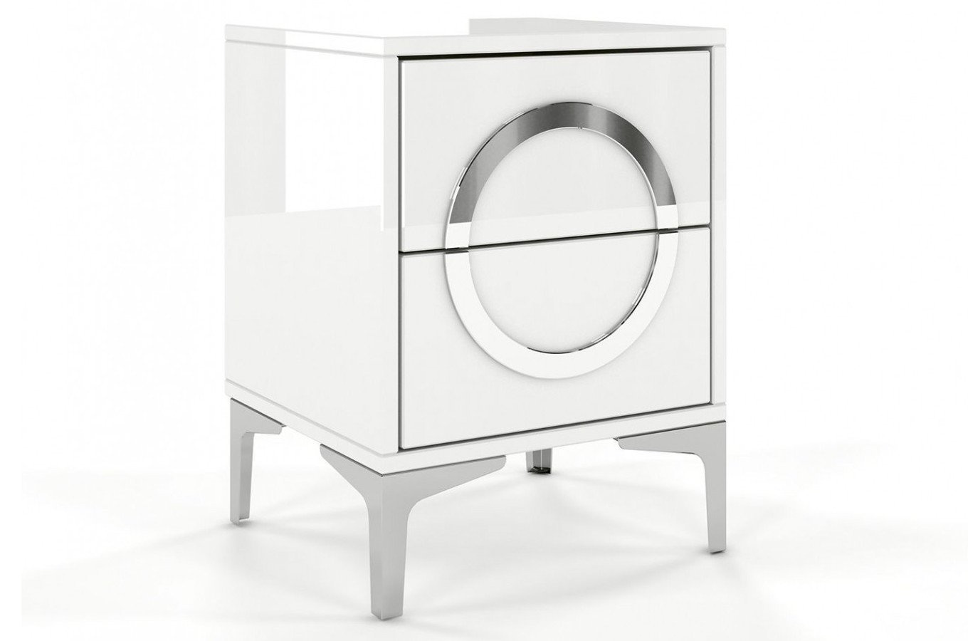 Biała nowoczesna szafka nocna Dancan EVA połysk / szer. 40 cm