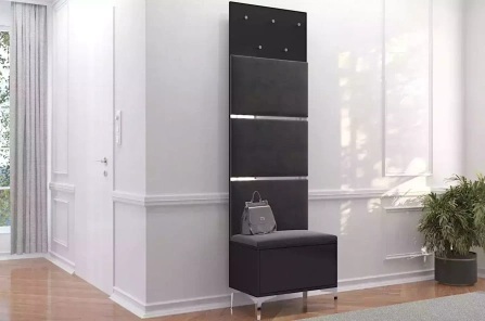 Czarny wieszak na ubrania ze srebrnymi dodatkami Dancan EVELINE