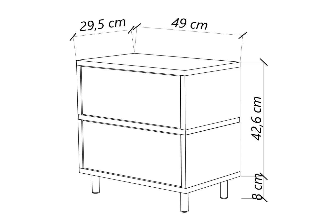 Elegancka biała szafka nocna Dancan MARIKA ze złotymi dodatkami / szer. 49 cm