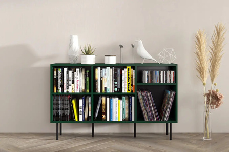 Otwarta komoda / regał w zielonym kolorze Dancan MIRKA / szer. 130 cm