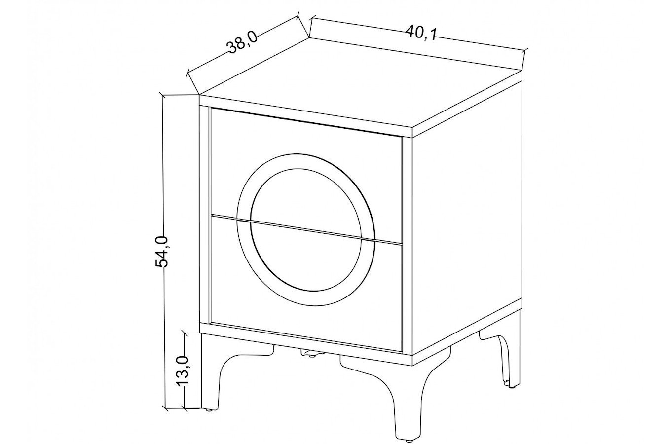 Biała nowoczesna szafka nocna Dancan EVA połysk / szer. 40 cm