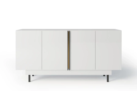 Elegancka biała komoda Dancan ARTEMISA ze złotymi dodatkami / szer. 163 cm