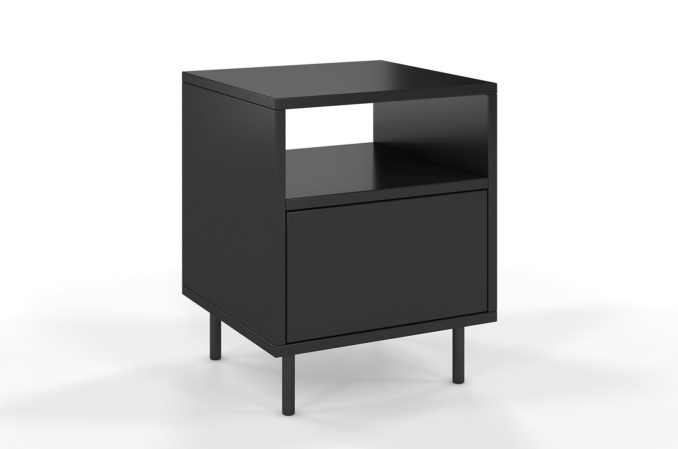 Czarna nowoczesna szafka nocna Dancan MIRKA / szer. 40 cm