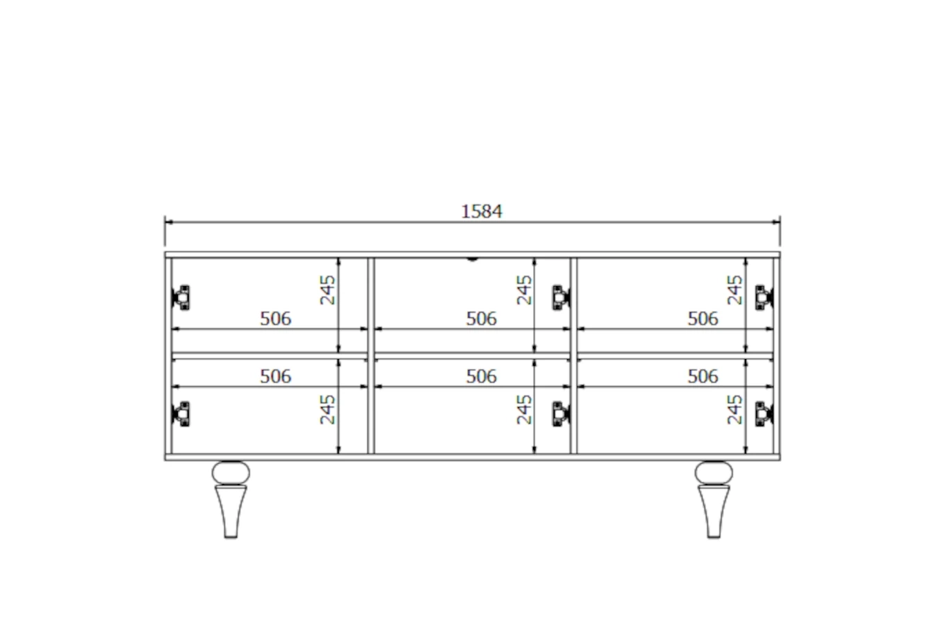 Nowoczesna czarno-biała komoda Dancan PARADIS / szer. 158 cm