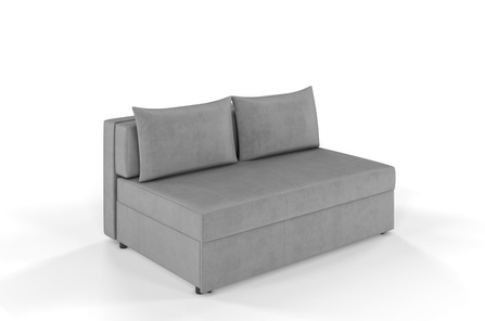 Jasno-szara rozkładana sofa Dancan OLGA z funkcją spania i pojemnikiem na pościel / szerokość 156 cm