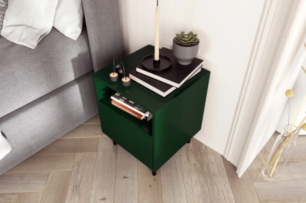 Zielona nowoczesna szafka nocna Dancan MIRKA / szer. 40 cm