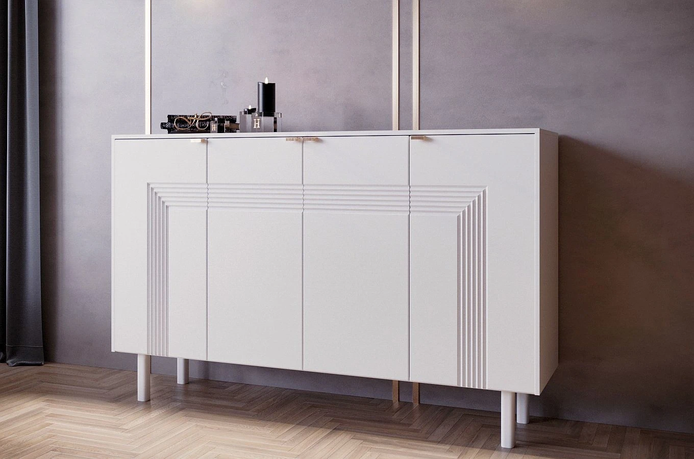 Biała komoda Dancan YOKO / szer. 156 cm