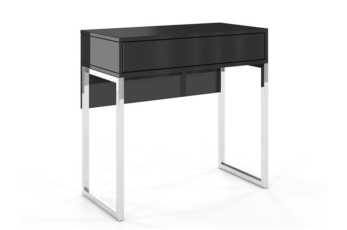 Czarna nowoczesna toaletka Dancan EVA ze srebrnym stelażem