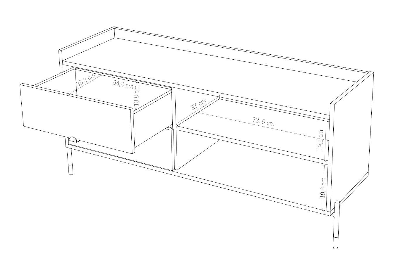 Czarna komoda do salonu Dancan IGA / szer. 142 cm