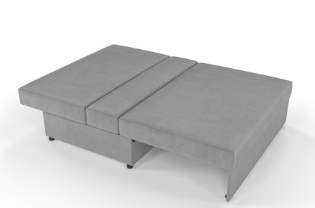 Jasno-szara rozkładana sofa Dancan OLGA z funkcją spania i pojemnikiem na pościel / szerokość 136 cm