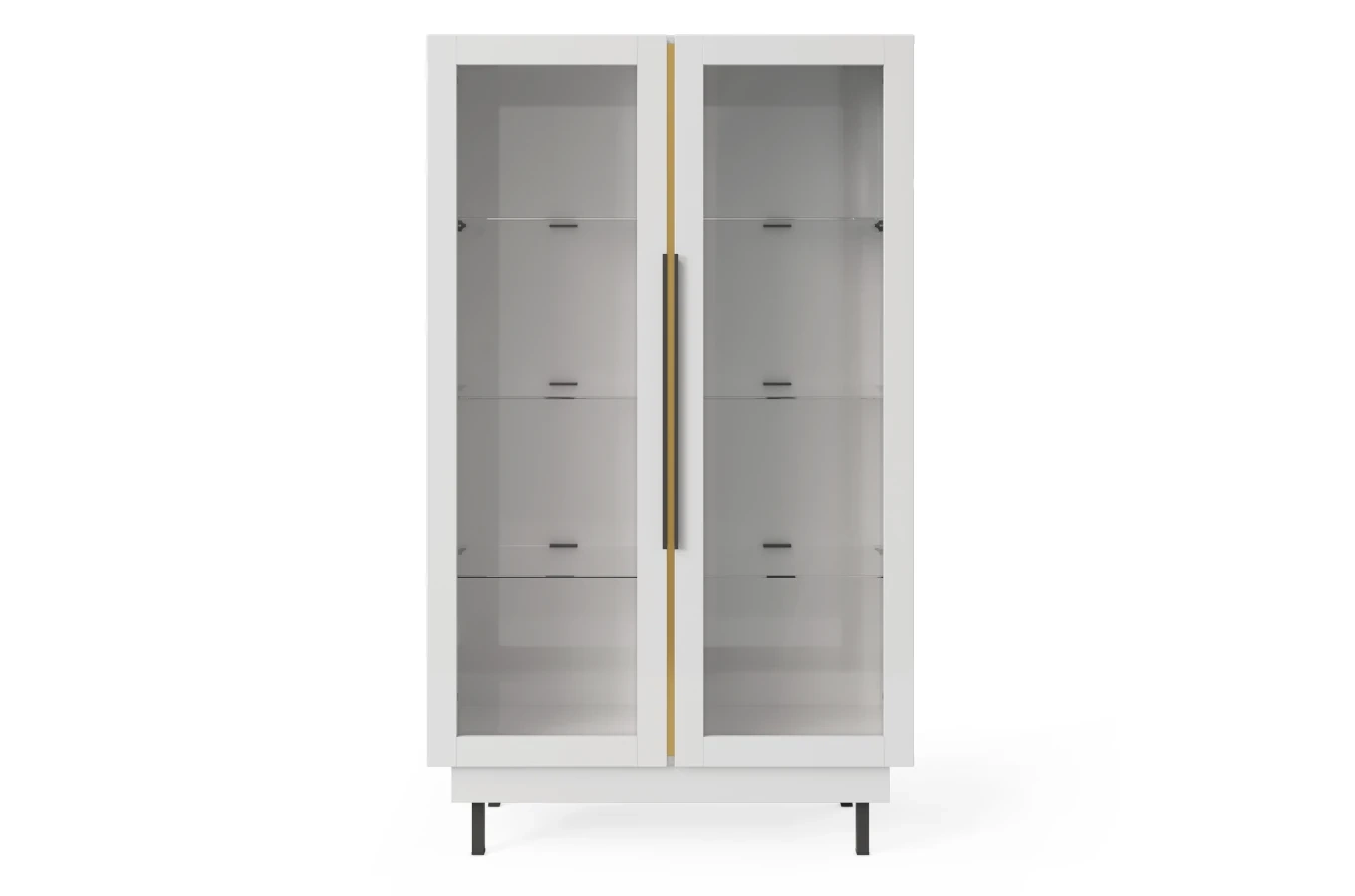 Elegancka biała witryna Dancan ARTEMISA ze złotymi dodatkami / szer. 100 cm