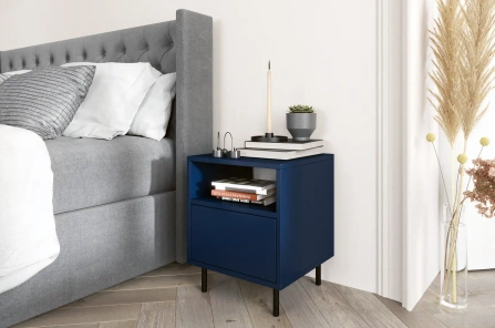 Granatowa nowoczesna szafka nocna Dancan MIRKA / szer. 40 cm