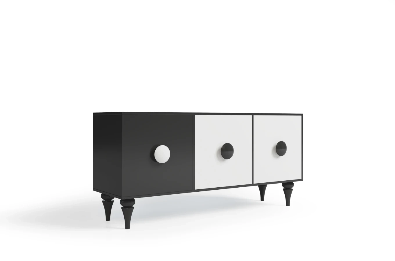 Nowoczesna czarno-biała komoda Dancan PARADIS / szer. 158 cm
