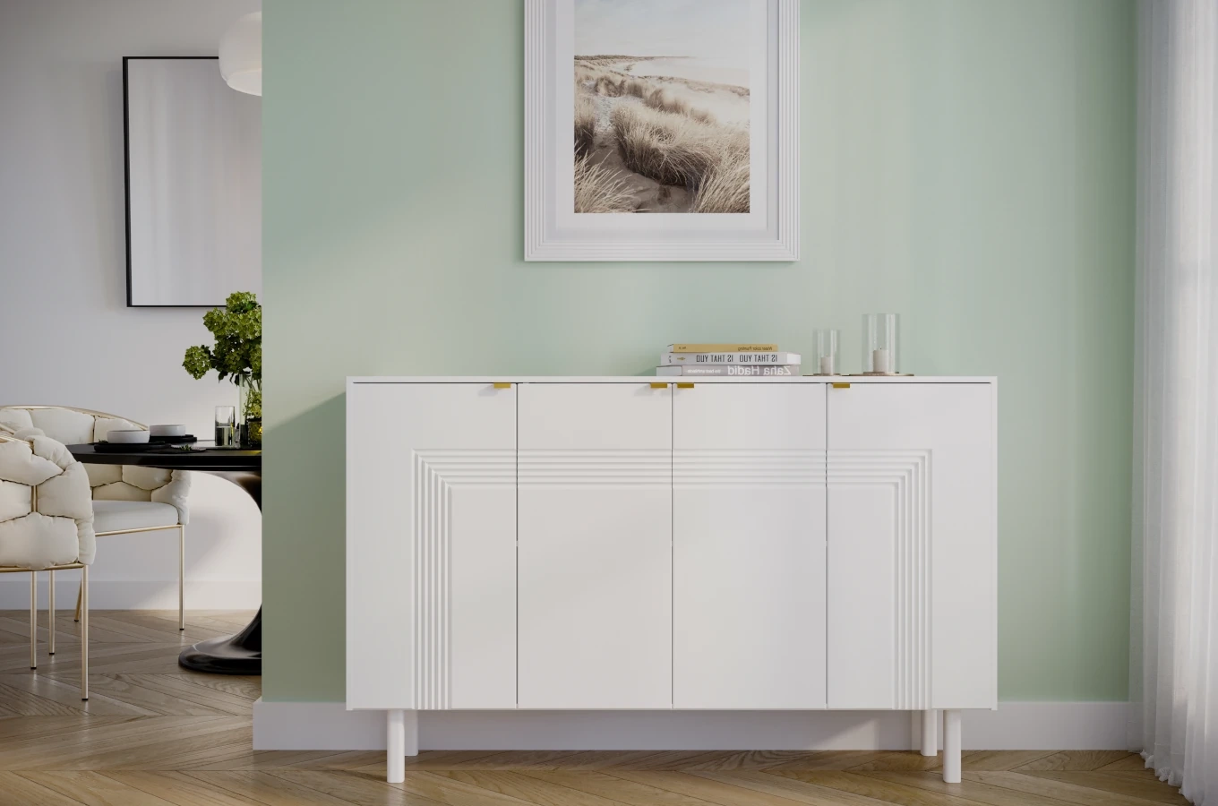 Biała komoda Dancan YOKO / szer. 156 cm