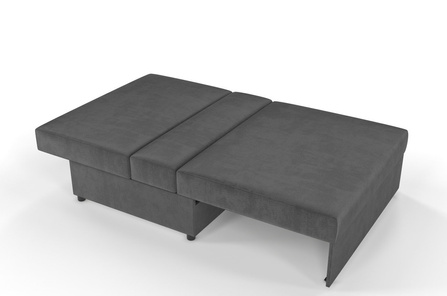 Ciemno-szara rozkładana sofa Dancan OLGA z funkcją spania i pojemnikiem na pościel / szerokość 116 cm
