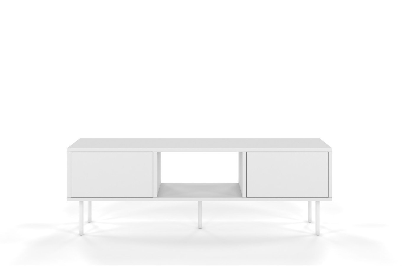 Biała nowoczesna komoda RTV Dancan MIRKA / szer. 130 cm