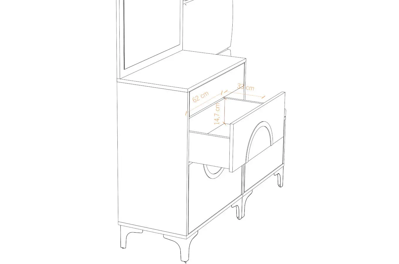 Biało-srebrna komoda Dancan EVELINE wysoki połysk / szer. 70 cm
