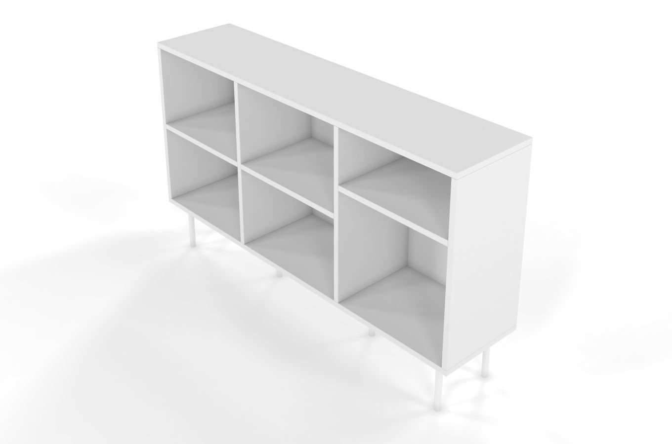 Otwarta komoda / regał w białym kolorze Dancan MIRKA / szer. 130 cm