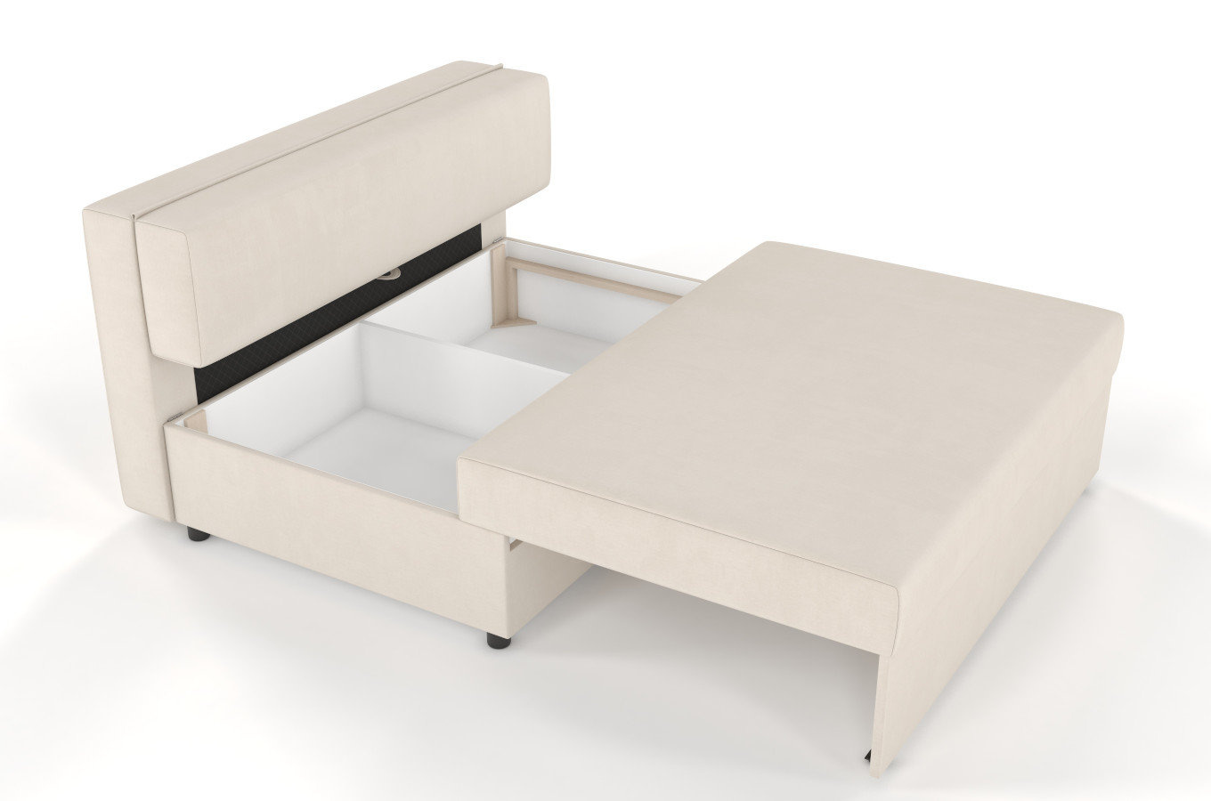 Nowoczesna rozkładana sofa Dancan OLGA z funkcją spania i pojemnikiem na pościel / 4 szerokości + 5 kolorów do wyboru!