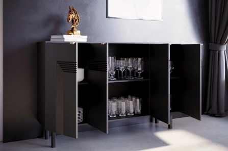 Czarna komoda Dancan YOKO / szer. 156 cm