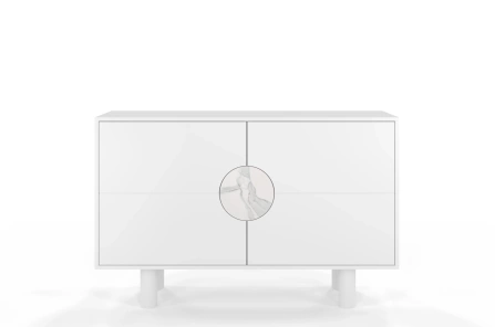 Nowoczesna komoda z marmurem Dancan ZOE 2D / kolor biały / szer. 140 cm