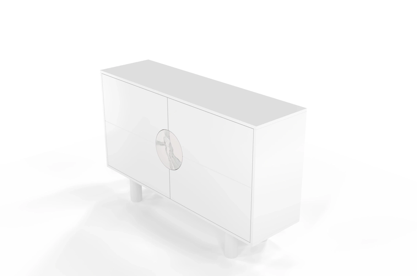 Nowoczesna komoda z marmurem Dancan ZOE 2D / kolor biały / szer. 140 cm