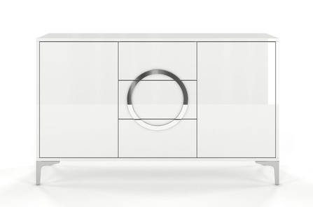 Biała nowoczesna komoda Dancan EVA połysk / szer. 138 cm