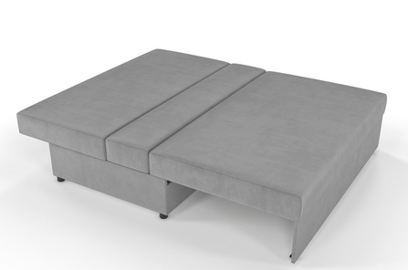 Jasno-szara rozkładana sofa Dancan OLGA z funkcją spania i pojemnikiem na pościel / szerokość 156 cm