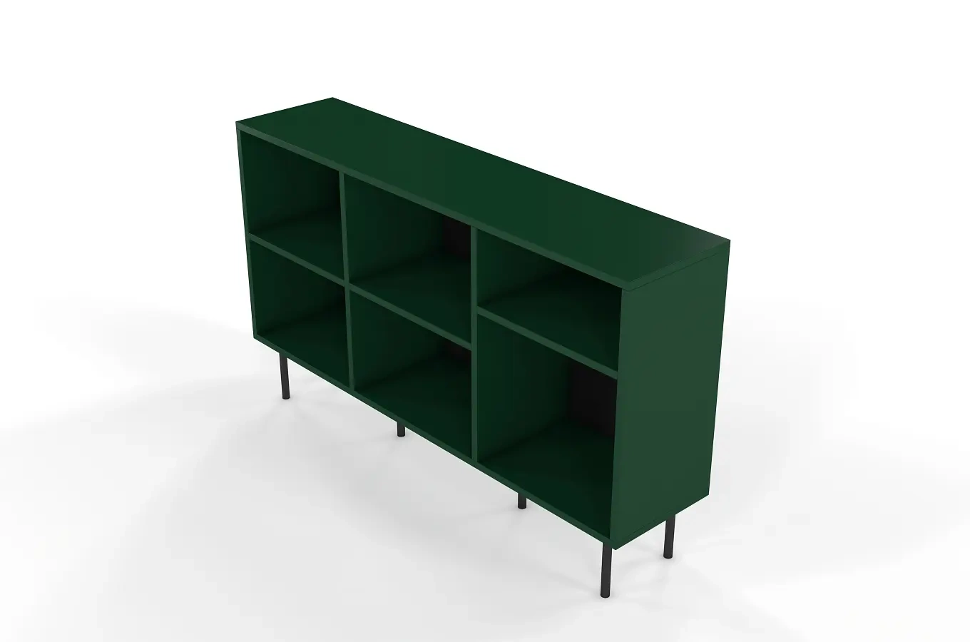 Otwarta komoda / regał w zielonym kolorze Dancan MIRKA / szer. 130 cm