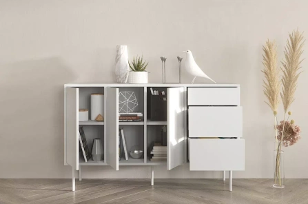 Biała nowoczesna komoda Dancan MIRKA / szer. 130 cm