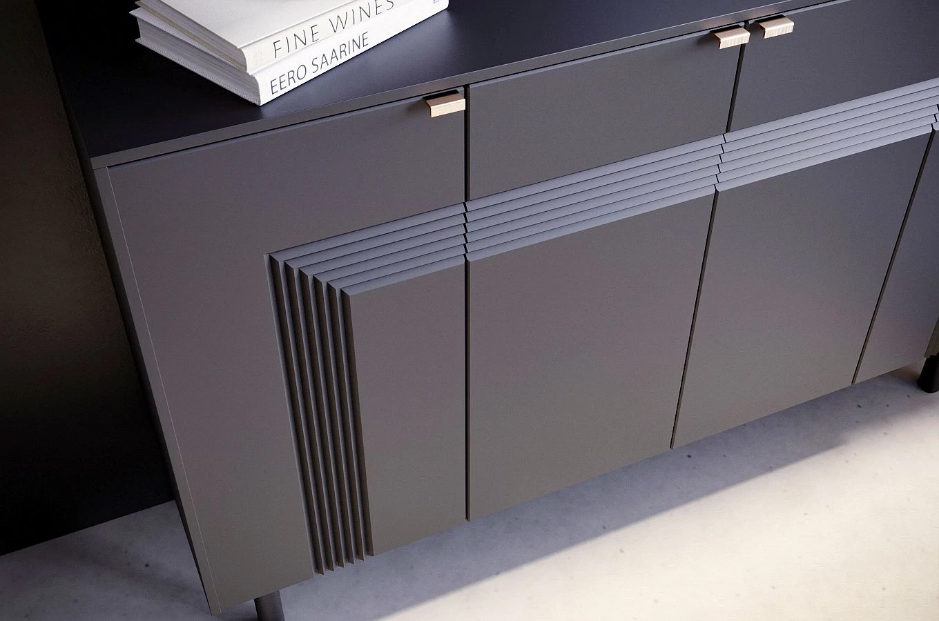 Czarna komoda Dancan YOKO / szer. 156 cm