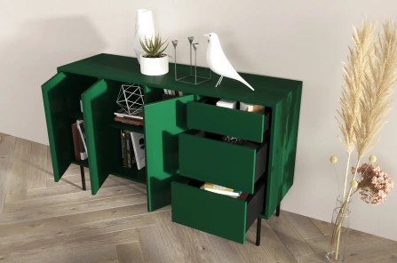 Zielona nowoczesna komoda Dancan MIRKA / szer. 130 cm