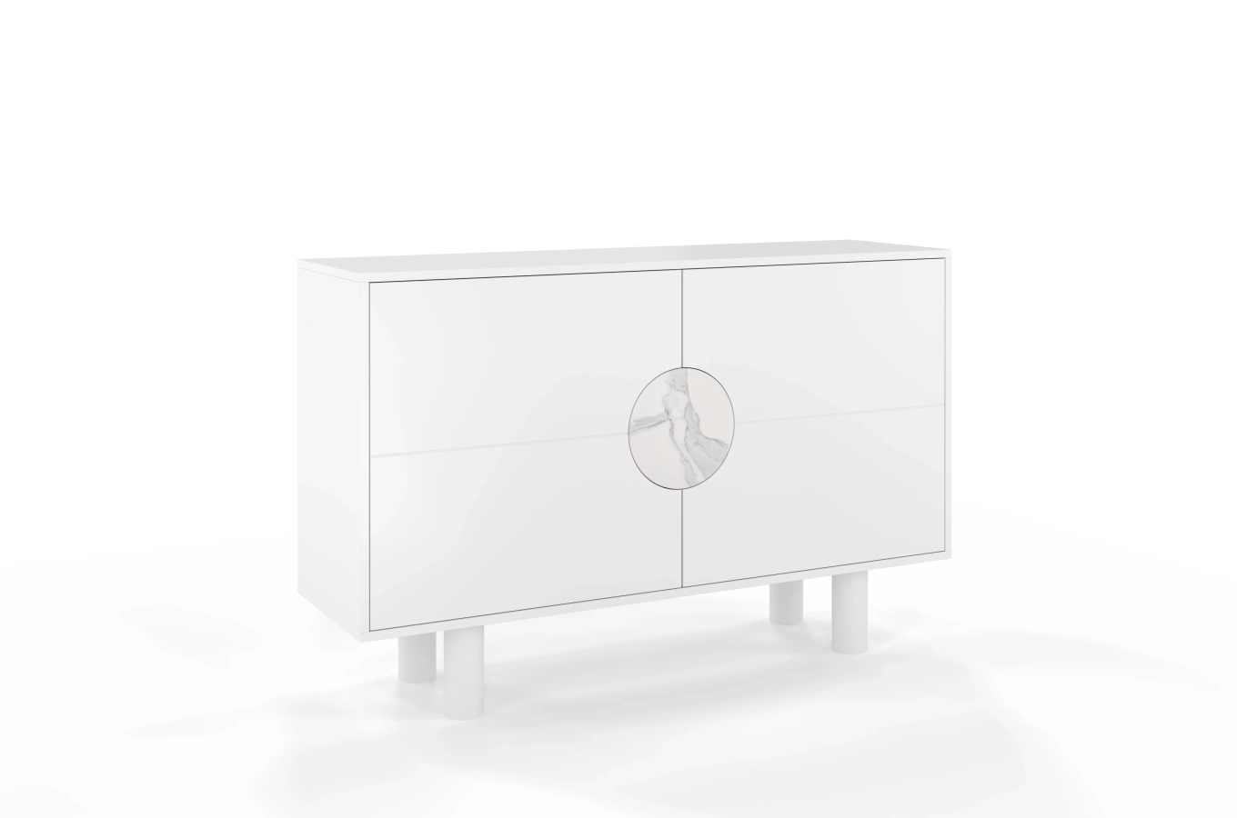 Nowoczesna komoda z marmurem Dancan ZOE 2D / kolor biały / szer. 140 cm