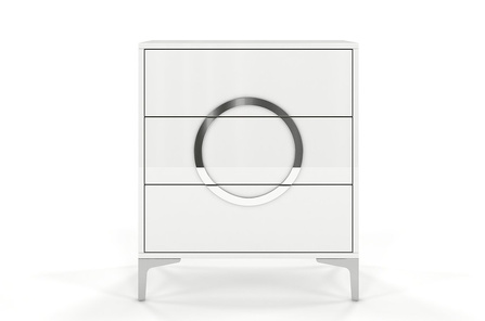 Biała nowoczesna komoda Dancan BRITT połysk / szer. 70 cm