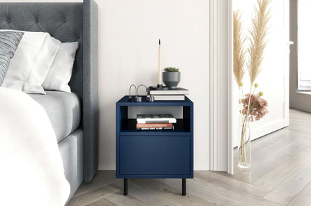 Granatowa nowoczesna szafka nocna Dancan MIRKA / szer. 40 cm