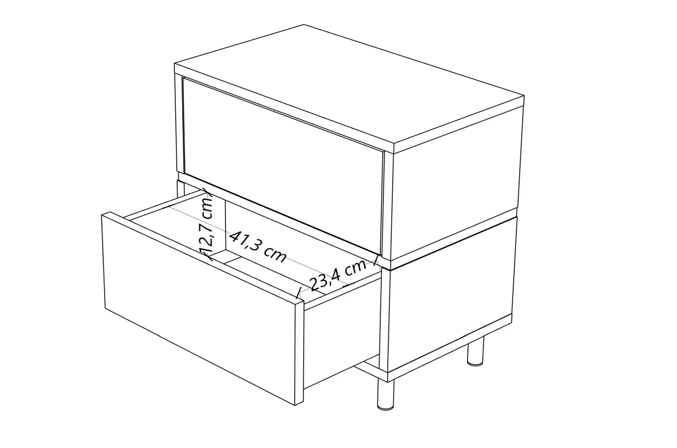 Elegancka czarna szafka nocna Dancan MARIKA ze złotymi dodatkami / szer. 49 cm