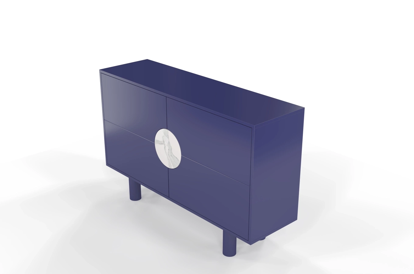 Nowoczesna komoda z marmurem Dancan ZOE 2D / kolor granat szlachetny / szer. 140 cm