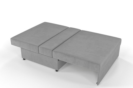 Jasno-szara rozkładana sofa Dancan OLGA z funkcją spania i pojemnikiem na pościel / szerokość 116 cm