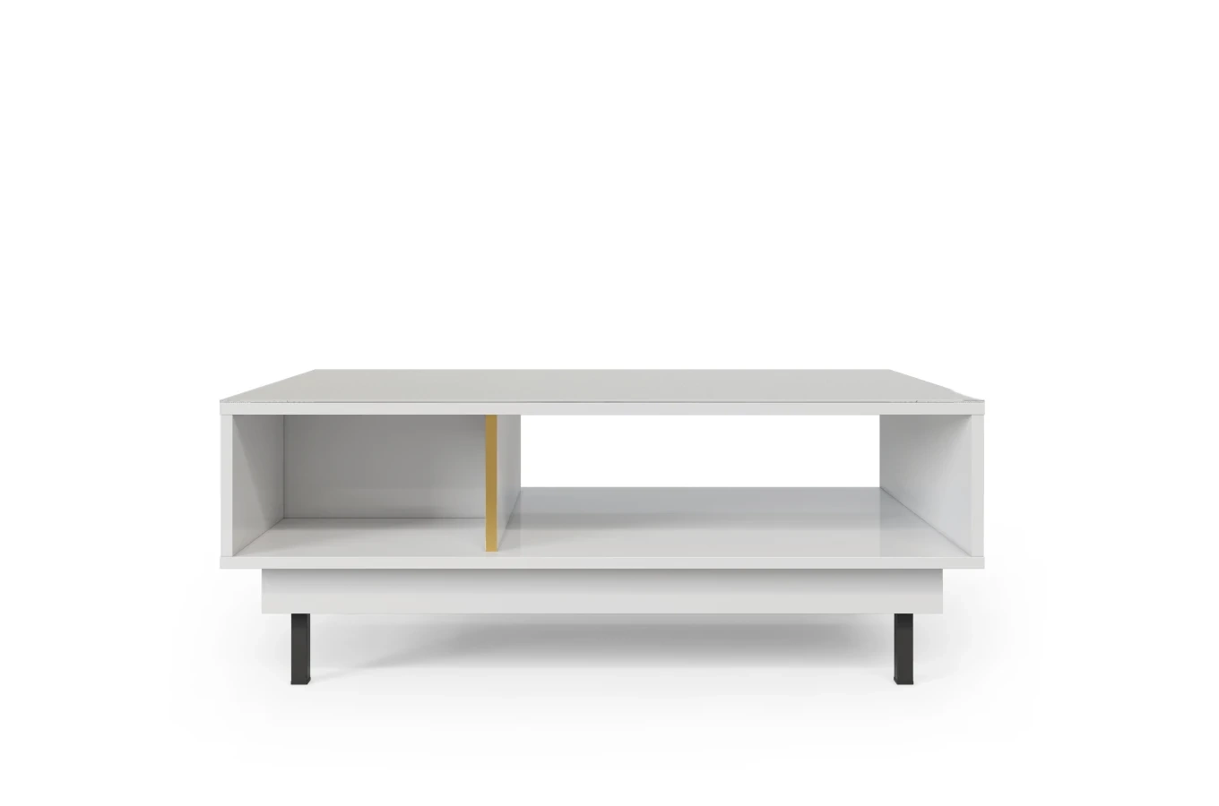 Elegancki biały stolik Dancan ARTEMISA ze złotymi dodatkami